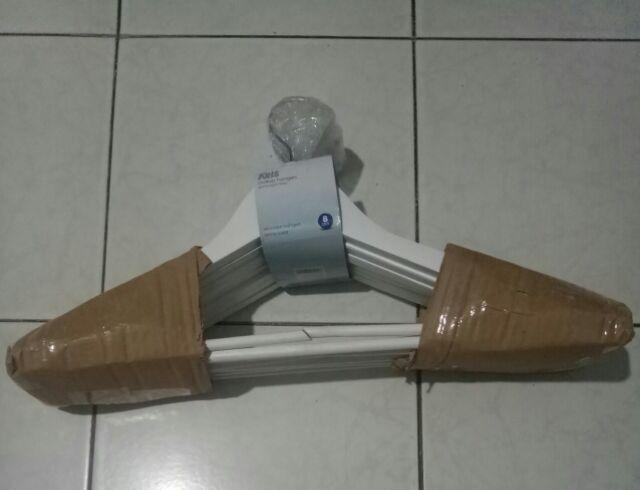 4 Pcs Hanger Kayu Palang Warna Putih Import - Gantungan Baju