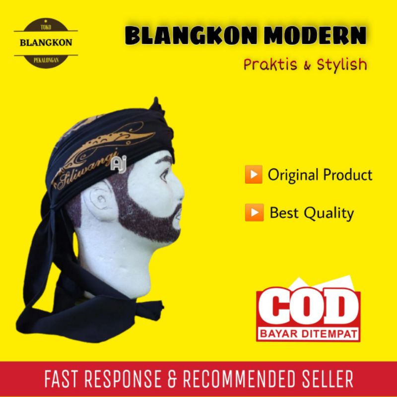 Blangkon Siliwangi Iket Kepala Sunda Topi Pria Dewasa Peci Kopiah Hitam Blangkon Jawa Totopong Sunda