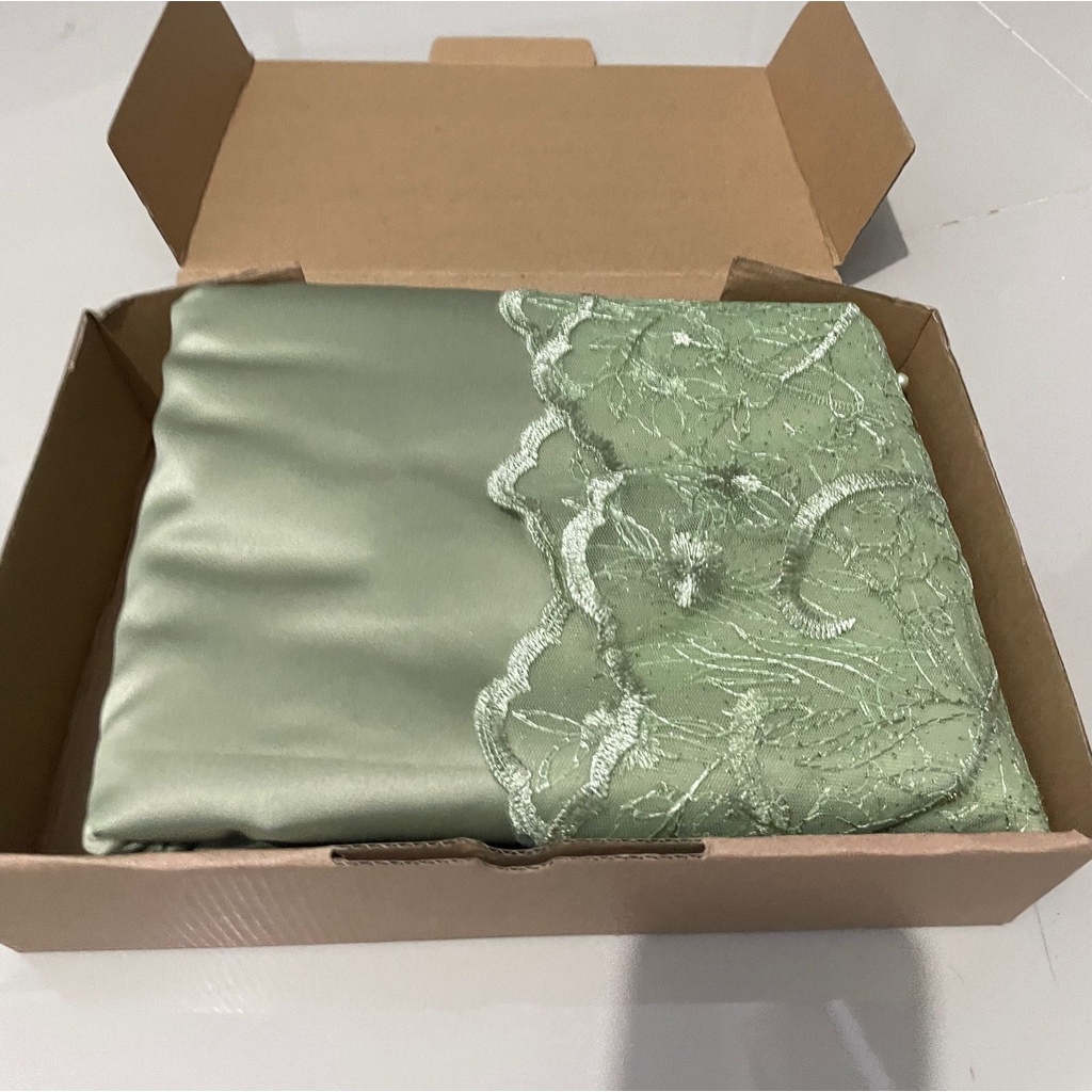 Paket Kain bridesmaid sage green tile akar dan satin velvet