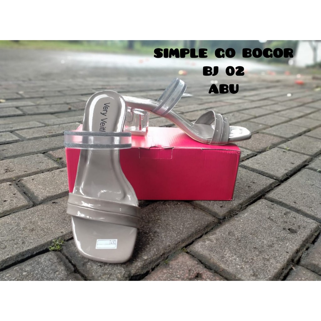 SENDAL WANITA - SANDAL HAK KACA TERBARU BJ-02 SIZE 37-40