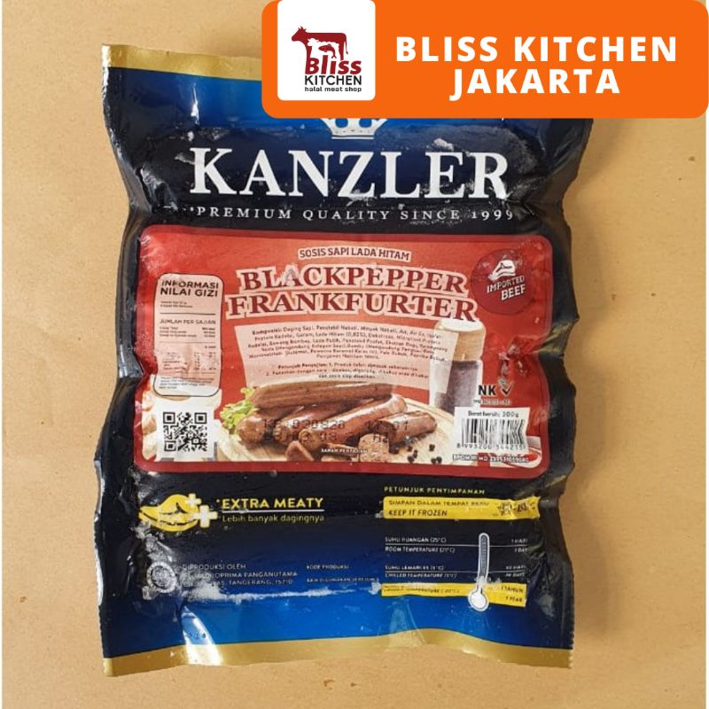 

Sosis Kanzler Blackpepper Frankfurter Beef Sausage 300gr