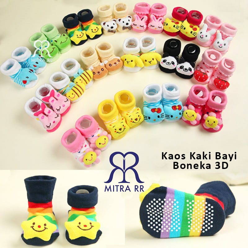 Kaos Kaki Bayi Karakter Boneka timbul 3D