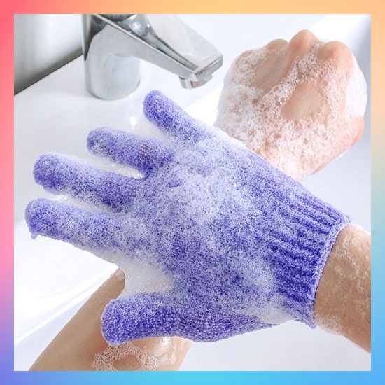 Sarung tangan Mandi scruber Sarung Tangan Bath Glove Exfoliating Bath Gloves Sponge Spons