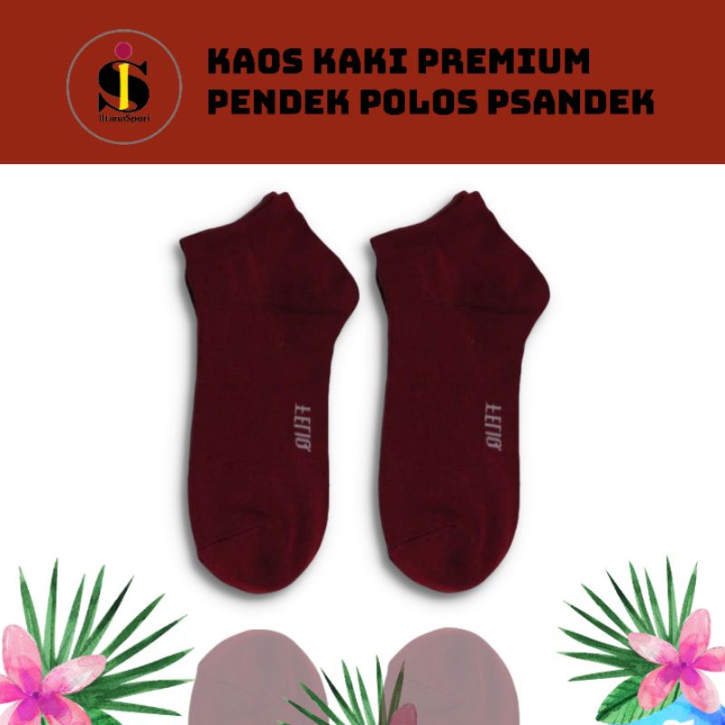 Kaos Kaki Semata Kaki Sport pria dan wanita dewasa/Kaos Kaki Polos Tebal/Kaos Kaki Pendek/Kaos Kaki olah raga-maroon
