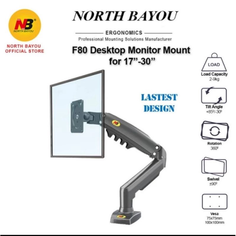 Bracket TV Monitor LED LCD NB F80 NBF80 13-27" nb f 80 Nb