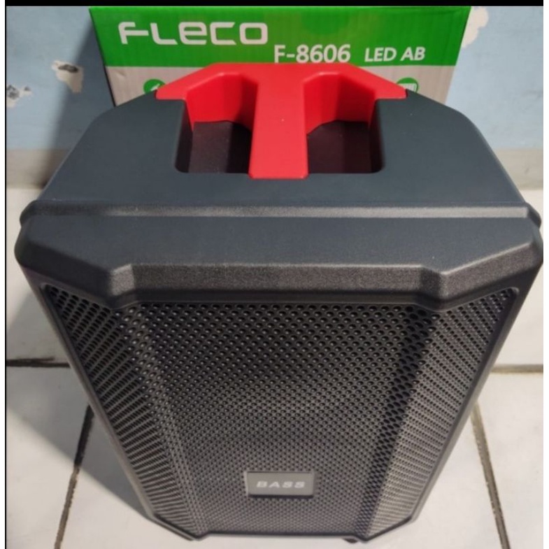 SPEAKER KARAOKE USB BLUETOOTH PORTABLE FLECO F8606 LED