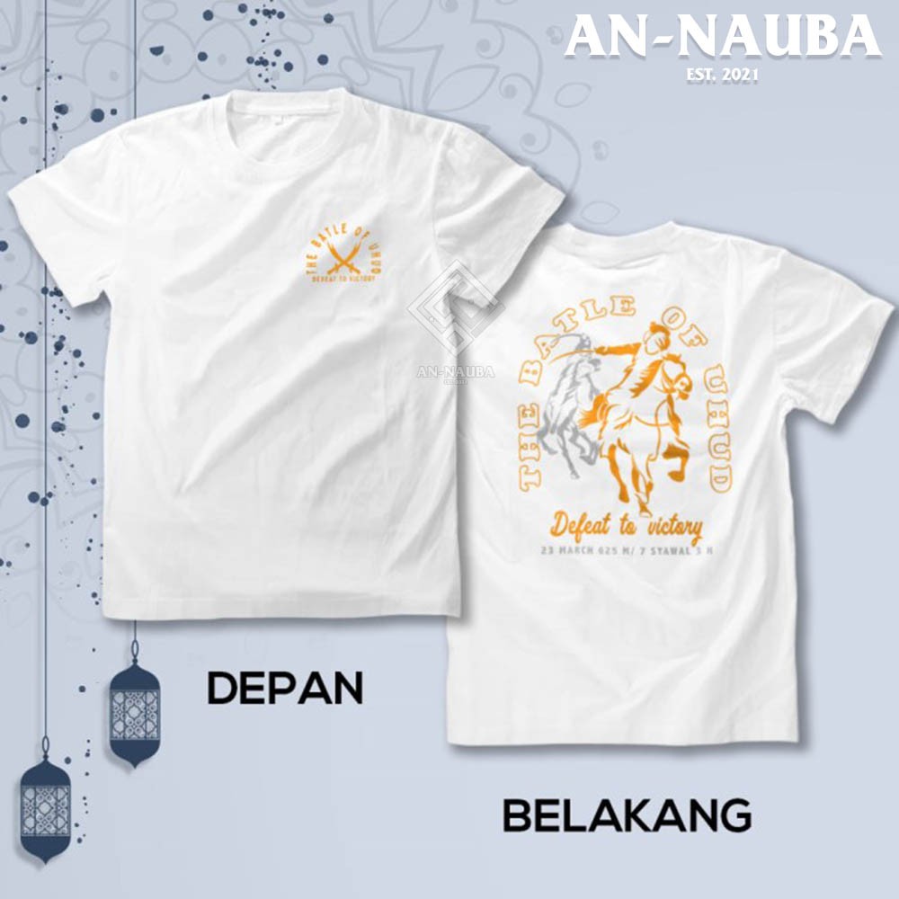 Kaos Dakwah Islami Sahabat Nabi / PERANG UHUD TSHIRT / Baju Distro Santri Muslim Trendy [AN-6340]-5