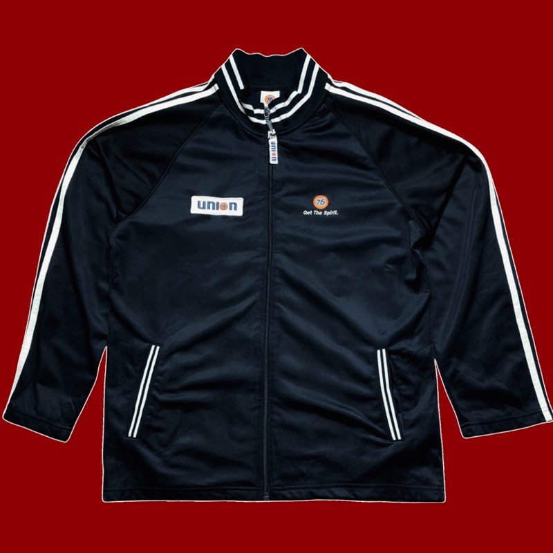 jaket tracktop vintage riding biker 76 oil lubricants second preloved