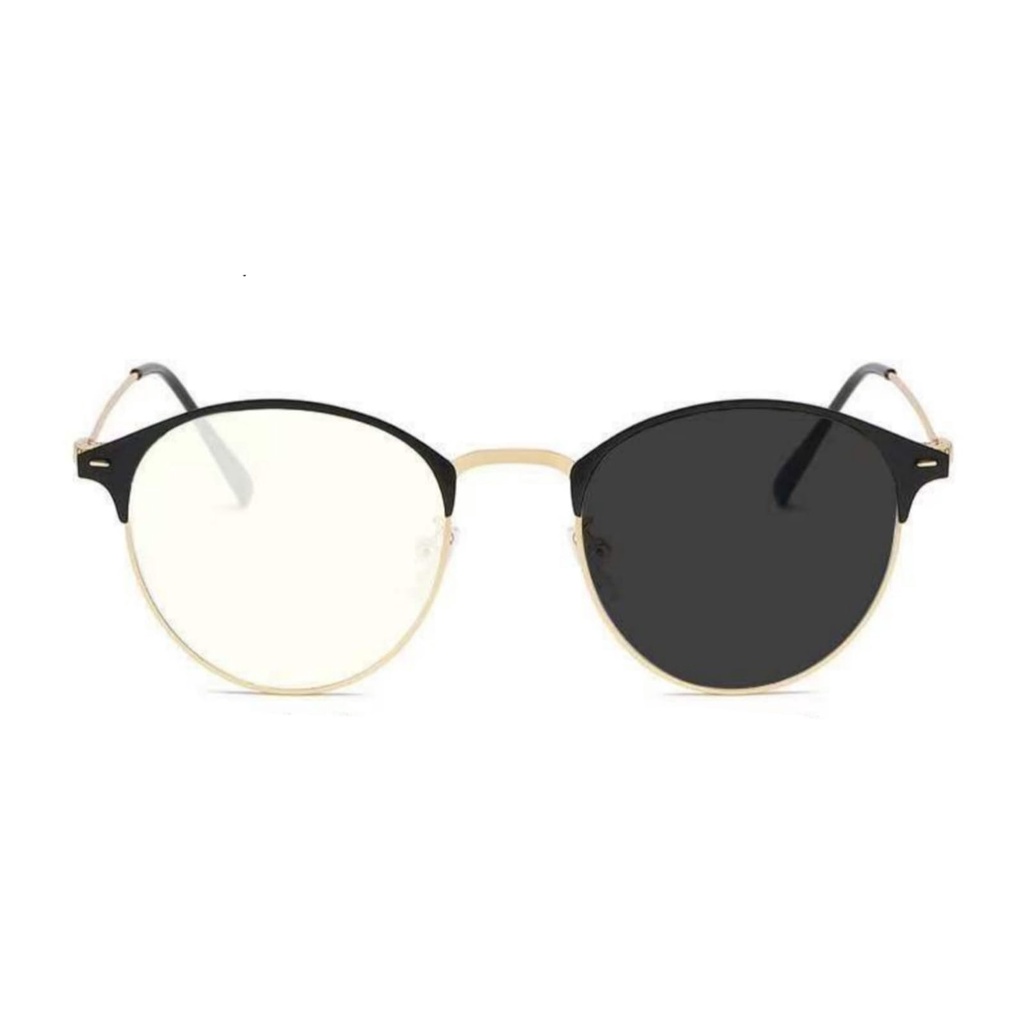 2 In 1 Kacamata lensa photocromic anti radiasi wanita pria kacamata bingkai Titanium komputer Anti Silau fotocromic #54-8