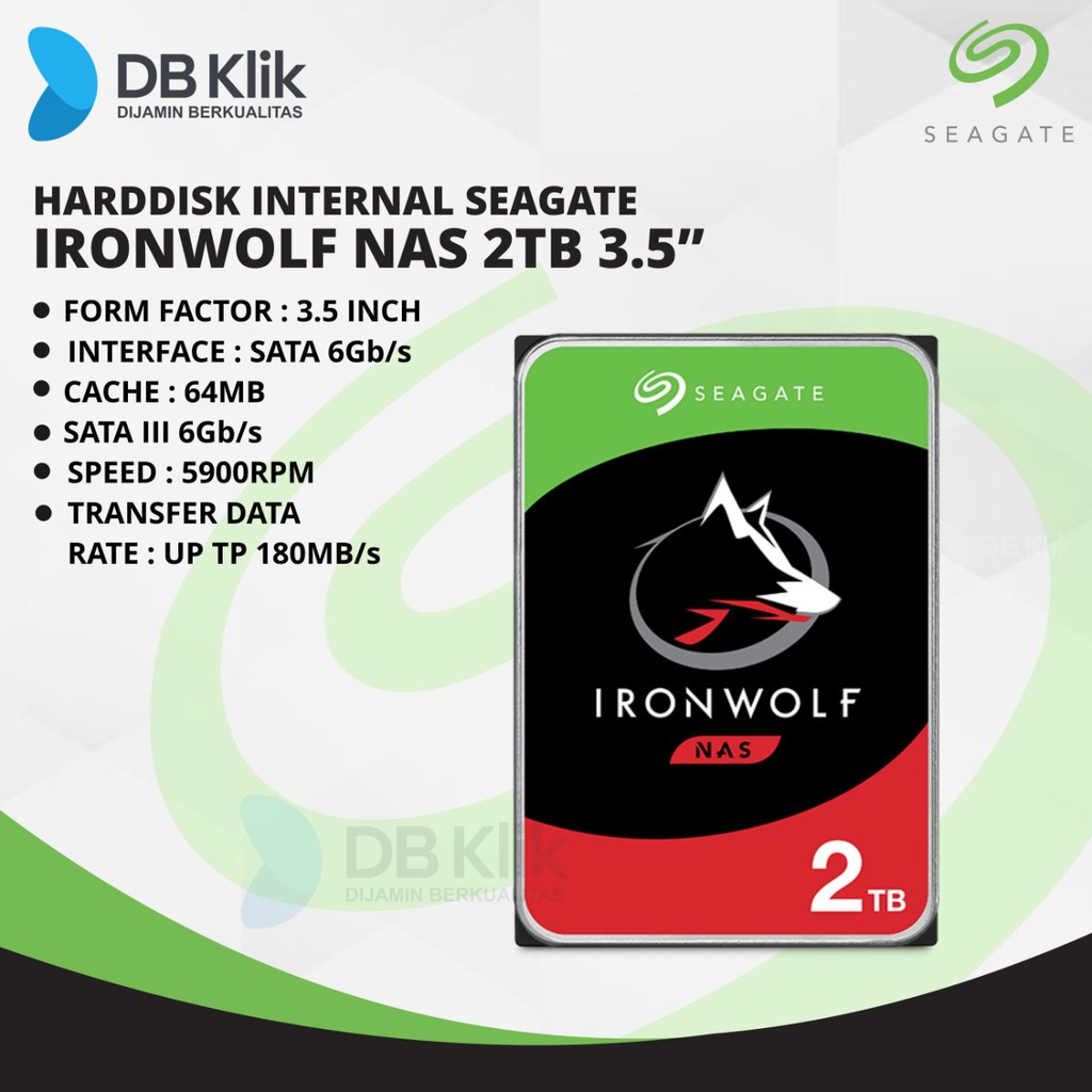 Harddisk Internal SEAGATE Ironwolf NAS 2TB SATA 3.5&quot; - Ironwolf 2TB