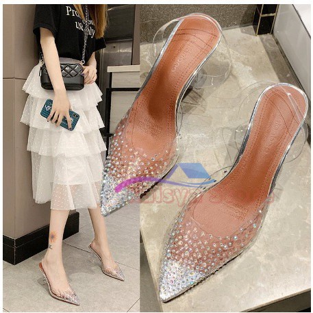 SEPATU Korean Transparent Glass Heels / Hak Wanita IMPORT