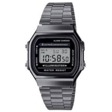 ✅COD JAM TANGAN DIGITAL LED 168 RANTAI PRIA WANITA FASHION GROSIR MURAH-Rantai Hitam