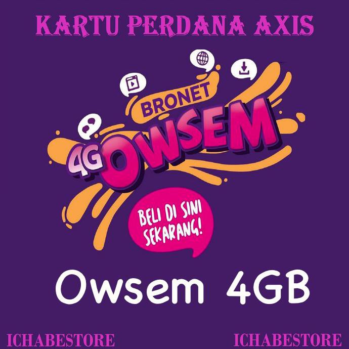 Best Seller AXIS Kartu Perdana Internet 4GB OWSEM Kuota Murah