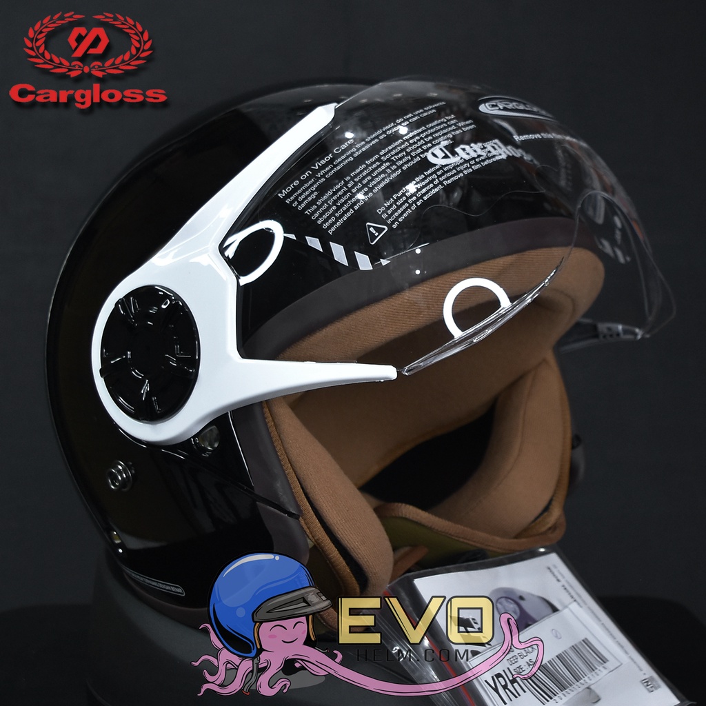 HELM CARGLOSS YRH HIJAB &quot;ORI&quot; - DEEP BLACK GLOSSY HELM WANITA HIJAB ( ONGKIR 1KG SAJA )