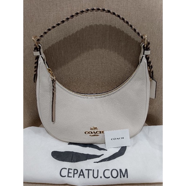 Coach Half Moon Bailey Hobo with Whipstitch Shoulder Bag Chalk preloved like New original
