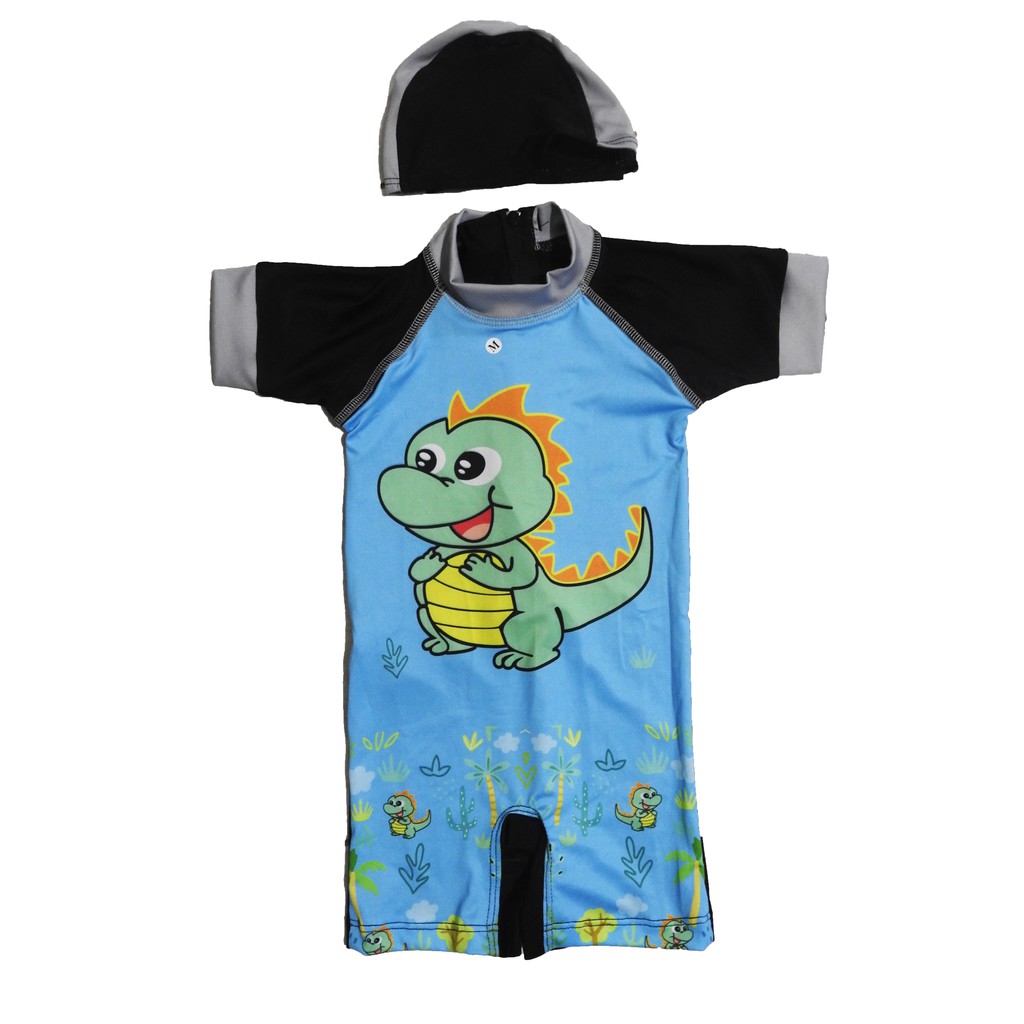  Baju  Renang  Bayi  Diving Swimsuit premium ZigZag Karakter 