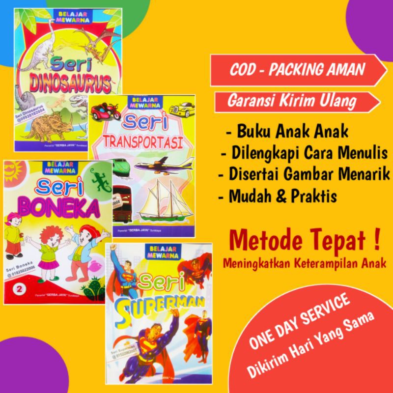 BUKU BELAJAR MEWARNA TK-PAUD BUKU MEWARNAI BUKU ANAK ANAK