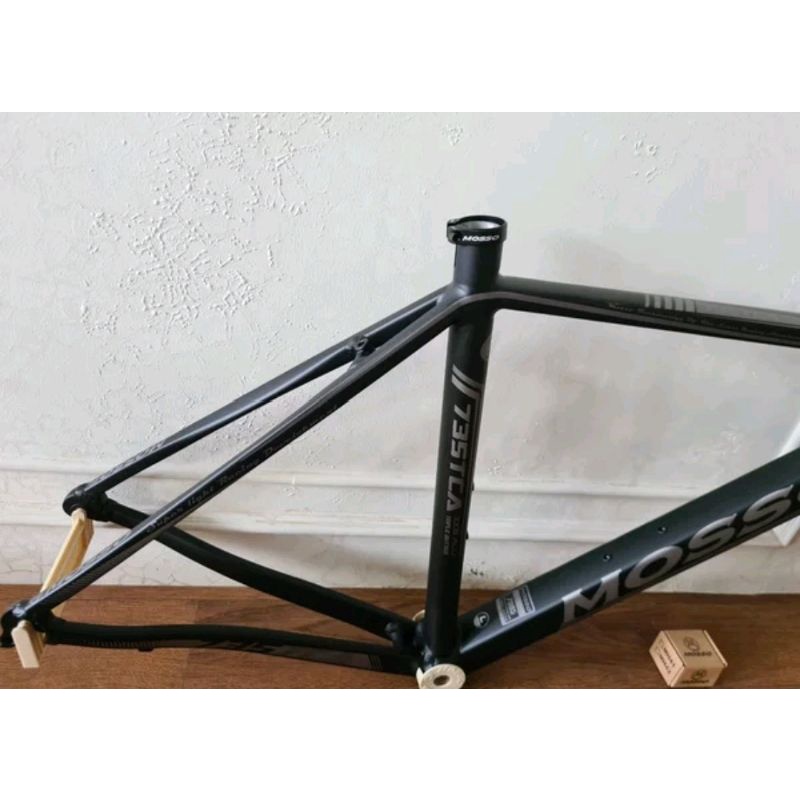 Frame Road Bike Mosso 735 TCA  Hitam Abu Abu Black Grey.Rangka Sepeda Balap 735tca Alloy Fork Carbon