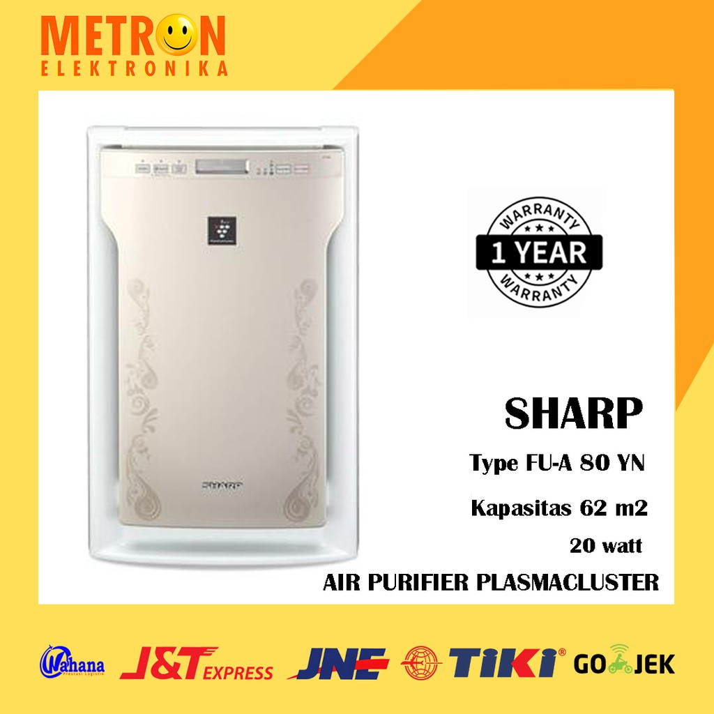 SHARP FU-A 80 YN - GOLD - AIR PURIFIER PLASMACLUSTER 62M2 / FUA80YN