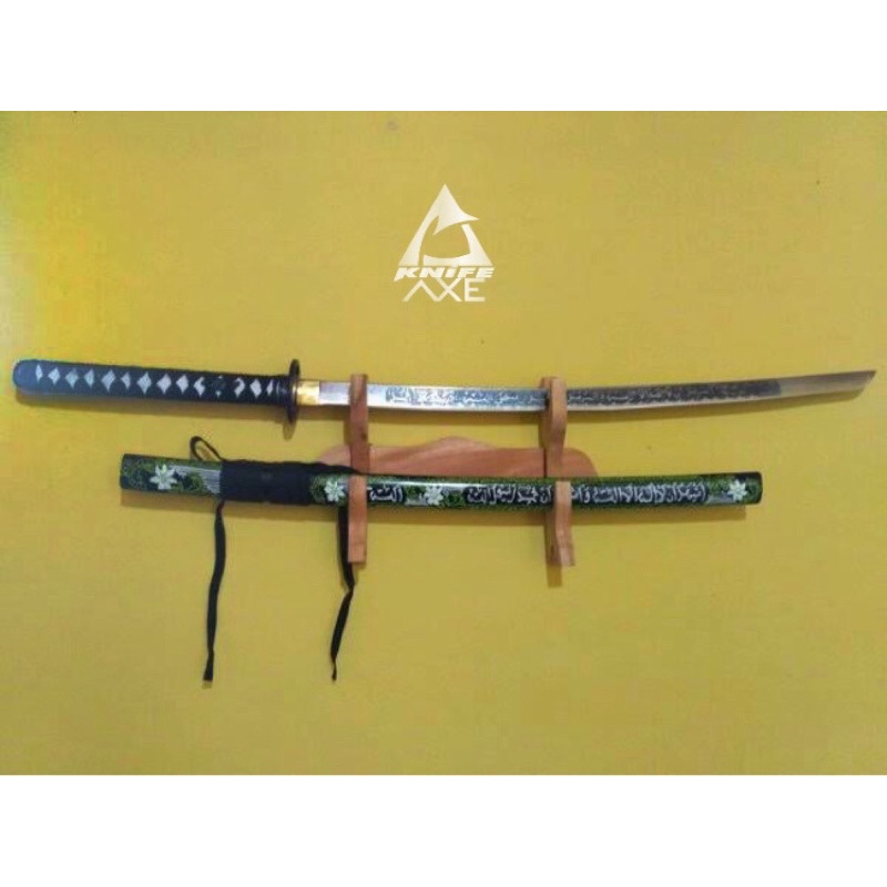 Katana Singunto Lafadz Pedang Kaligrafi Dark Custom Samurai Asli Cibatu