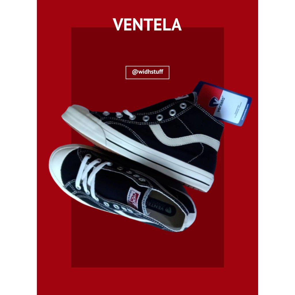 Ventela Public Original High Black/Ventela Public Hitam Panjang Sepatu Sepatu pria Casual Sneakers