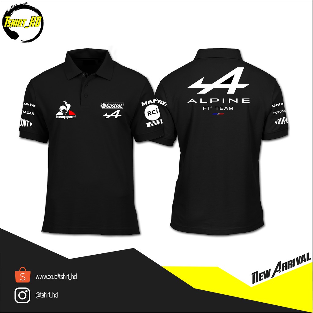 Tshirt Kaos Polo ALPINE F1 Renault Lengan Pendek/Pria/Wanita/Best Quality