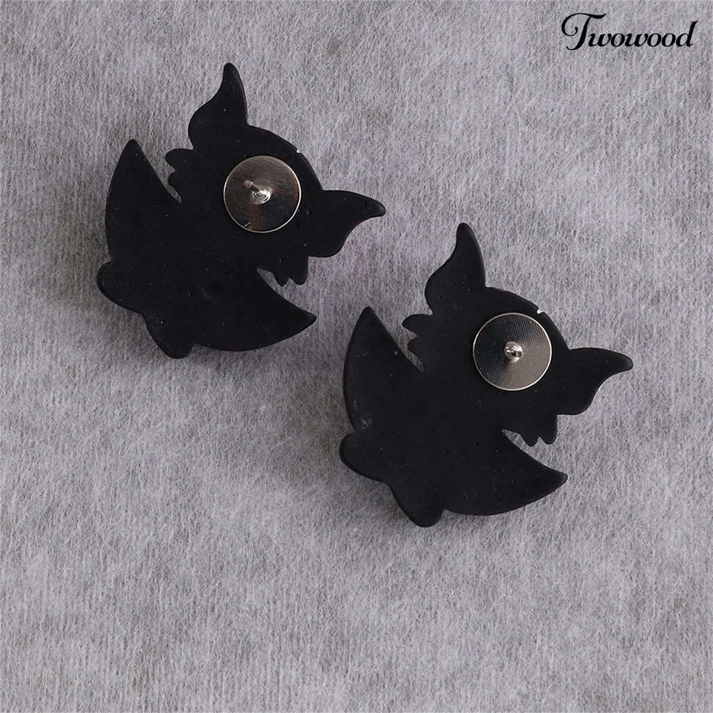 Twowood 1 Pair Beautiful Pumpkin Shape Ear Stud Halloween Style Festive Touch Plastic Fashion Ear Stud for Party