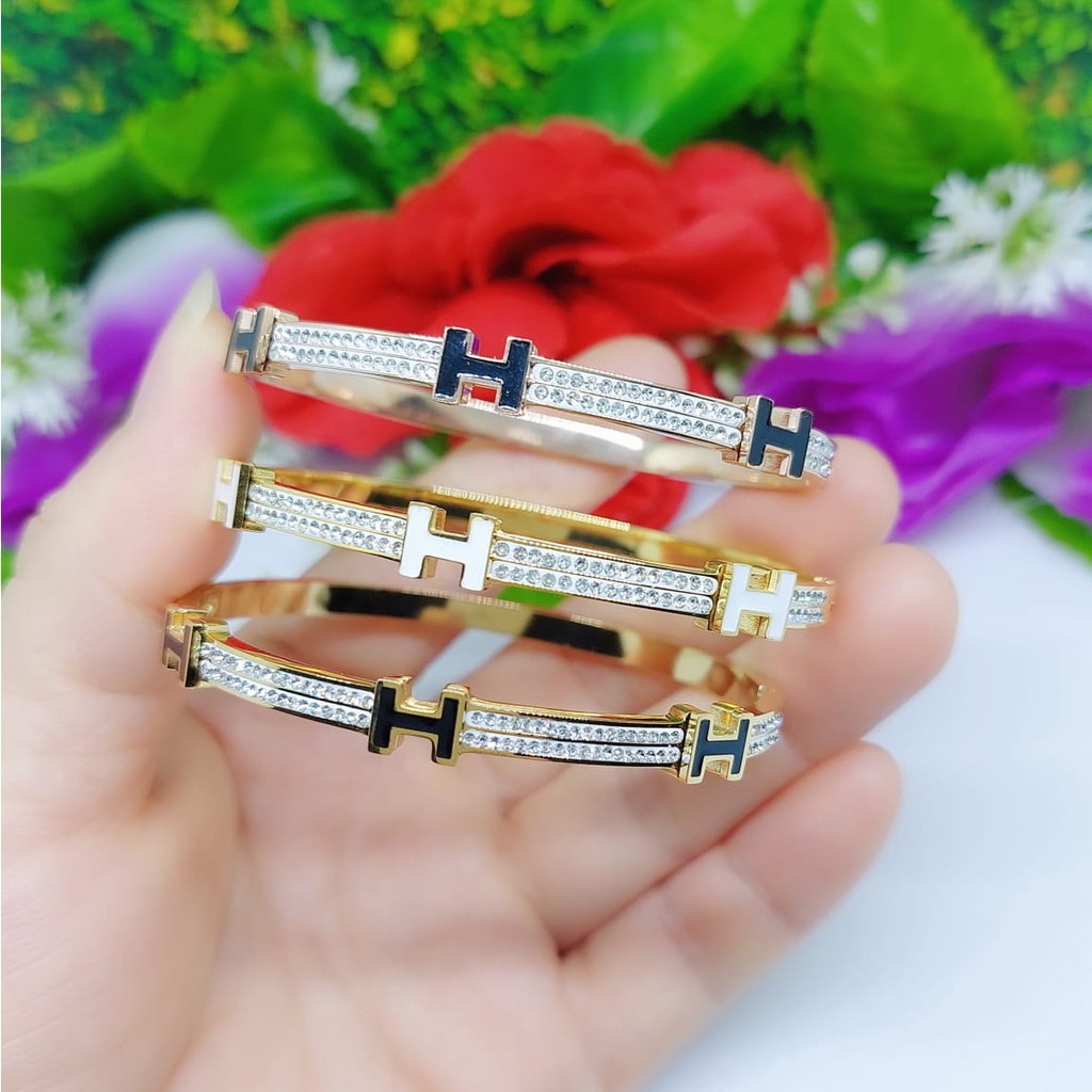 Gelang titanium permata fashion jewelry 0190