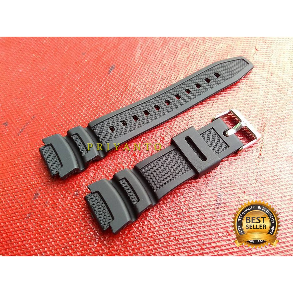 RUBBER STRAP TALI JAM TANGAN CASIO  W-S210 SGW-300H SGW-400 HITAM WATCH BEND PREMIUM