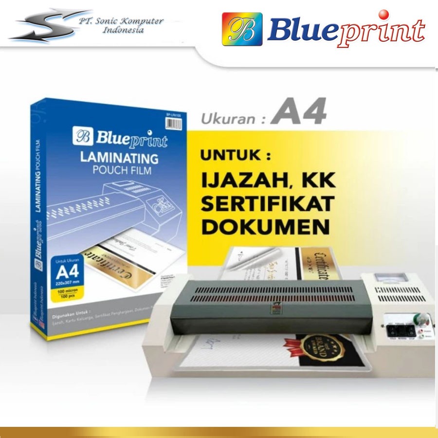 Plastik Laminating Film BLUEPRINT / Laminating Film 100 Micron - A4