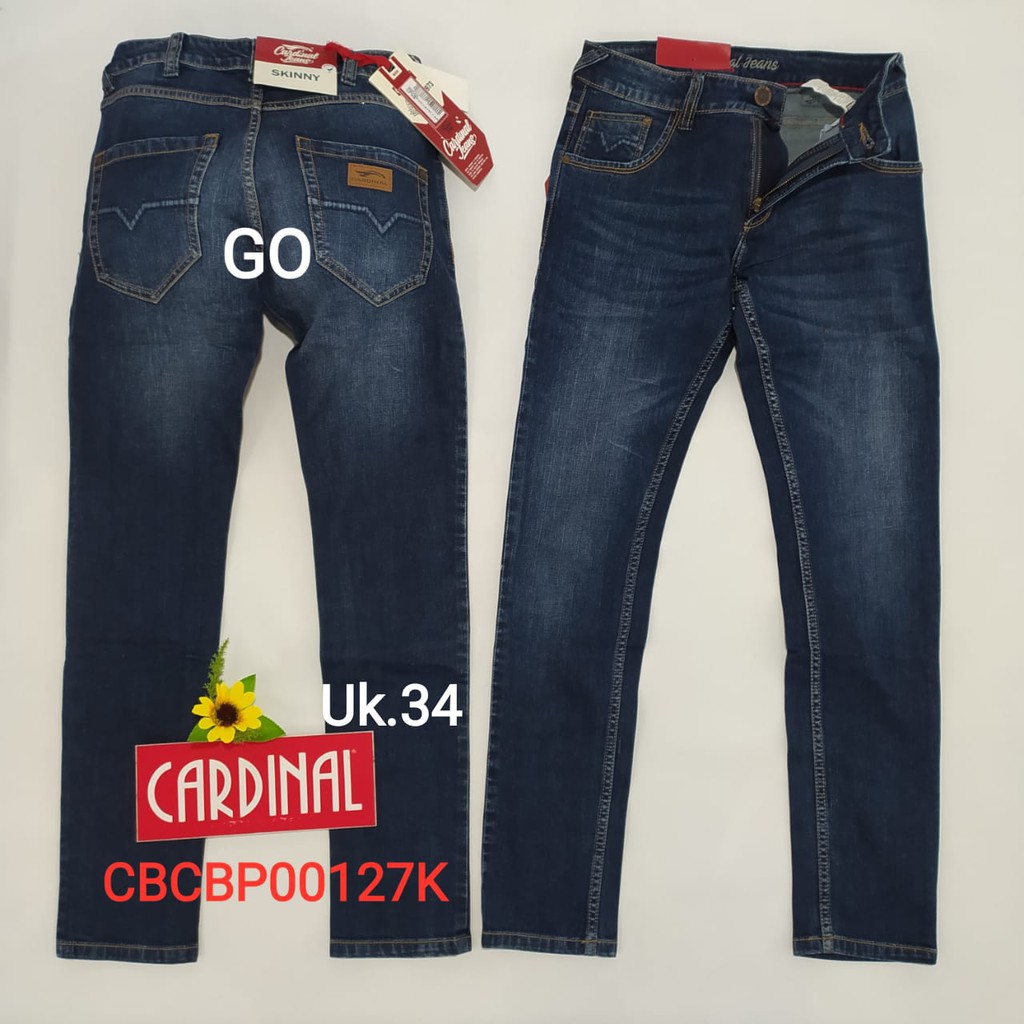 bb 34 CARDINAL CBCBP Celana Panjang Jeans Pria Pencil Stretch Slimfit Super Skinny Sobek Bermuda