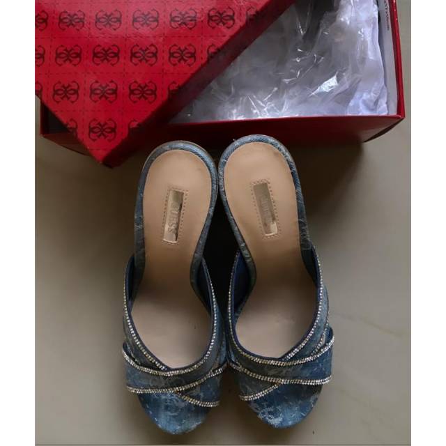 Sandal Wedges guess denim blue size 37