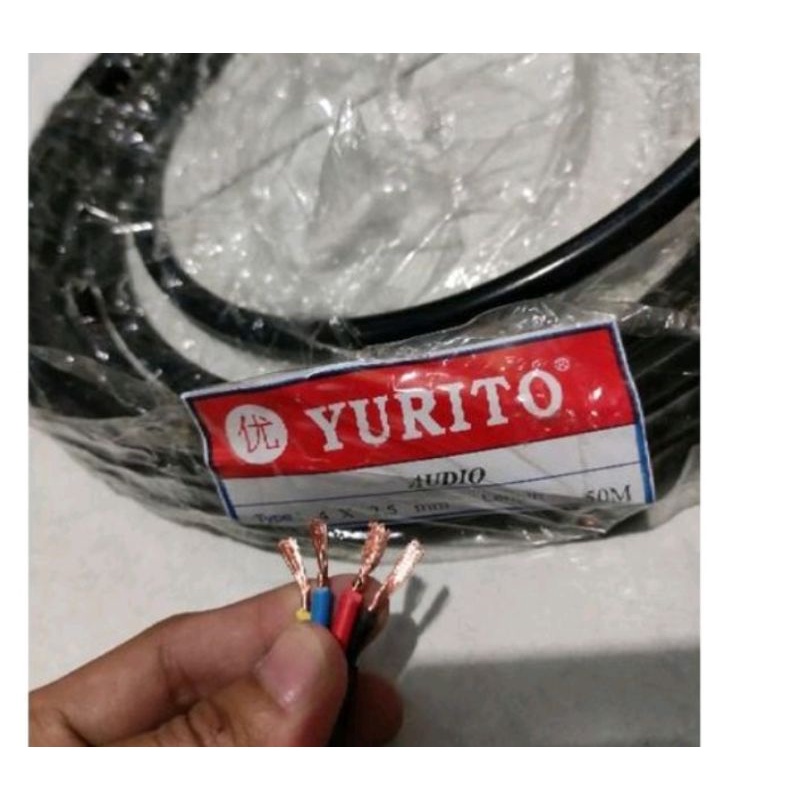 kabel yurito audio 4 x 2,5 4 x 2 5 meteran permater spiker speaker 4 x 2 5 original KABEL SPEAKER 4X