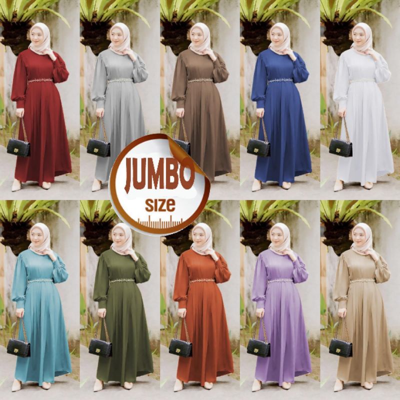 MAXY RELINE MUTIARA, SHAKILA PREMIUM, GAMIS HIJAB MUSLIM, MAXY DRESS, 2 UKURAN, ADA KEMEJA