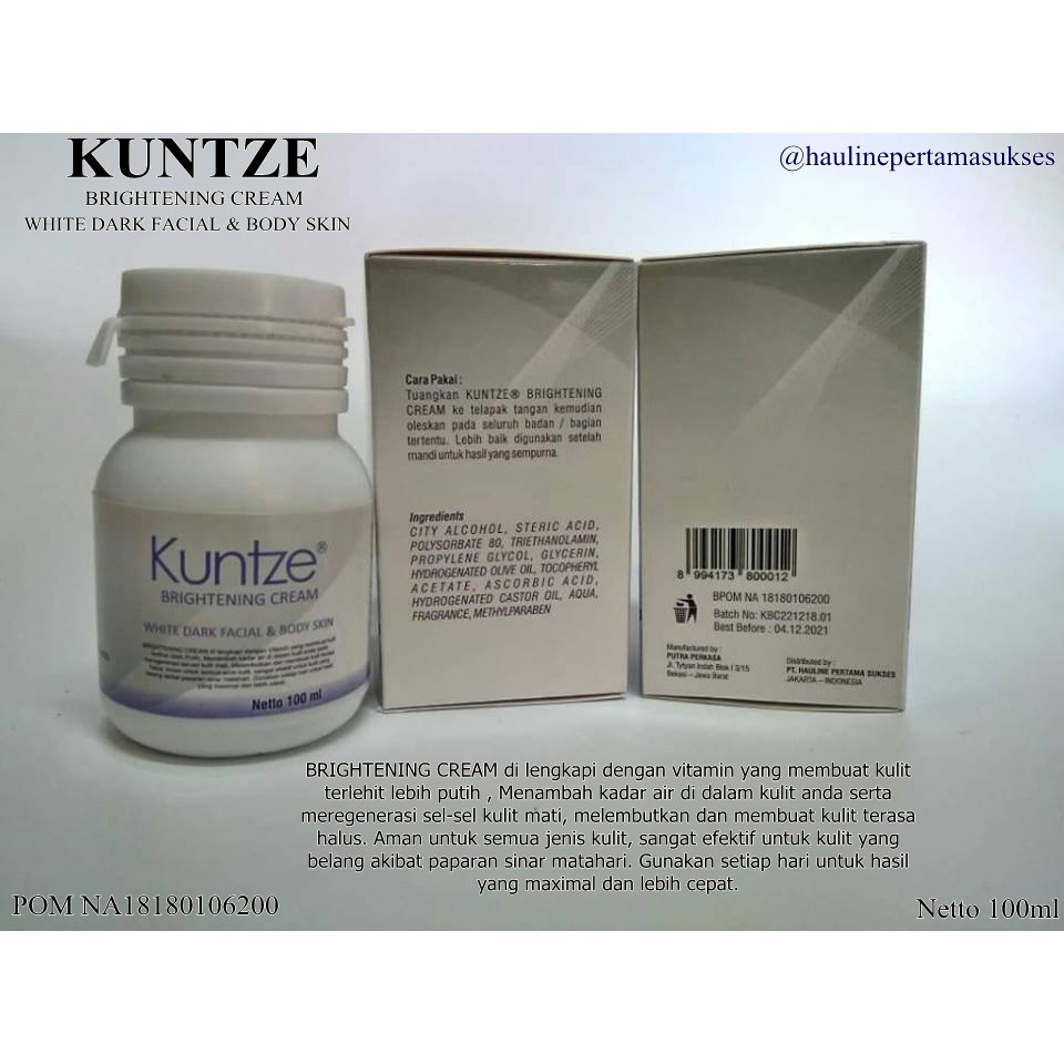 (INEED) KUNTZE Bleaching Brightening Cream With Dark Facial &amp; Body Skin