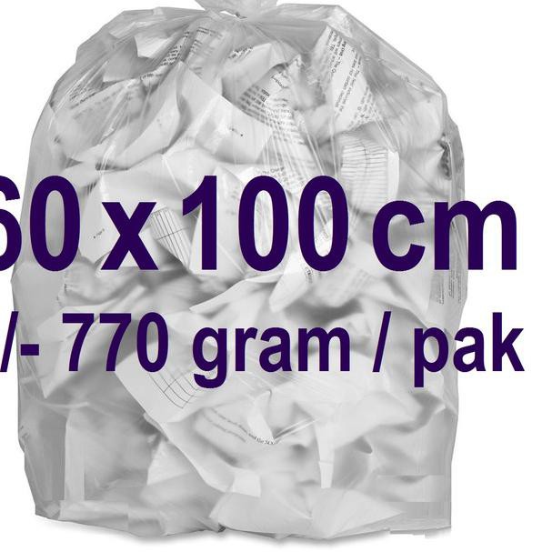 ۩ Kantong Plastik Bening Besar 60x100 cm PE 770 gr / pack Kantong Sampah ℮