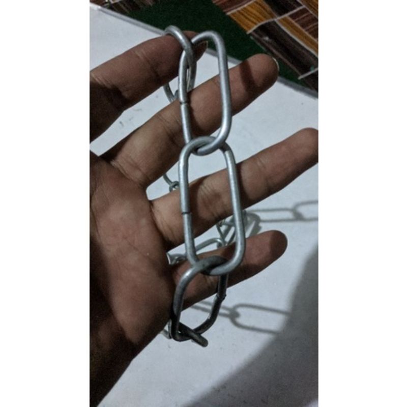 Hanger Rantai Besi Galvanis Gantungan Baju Rantai Ring Untai Gantungan Besi Hanger Rantai Besi Distro Display hanger gantung hanger baju anti karat