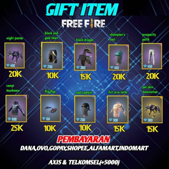 Jasa Gift Item Free Fire Termurah