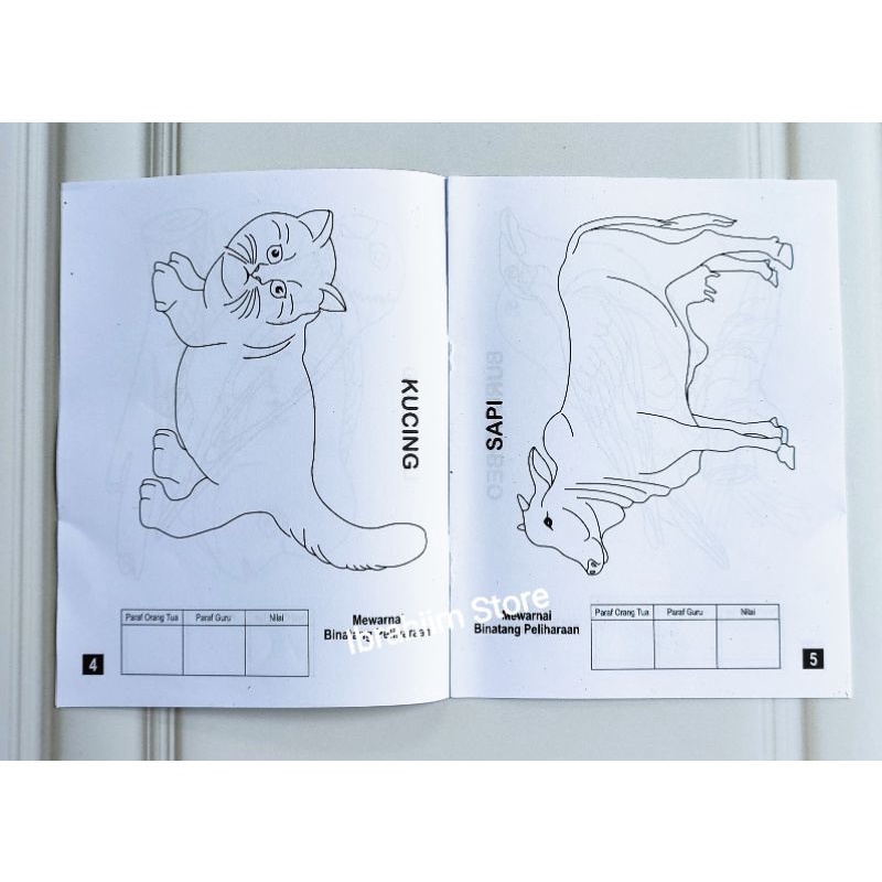BUKU MEWARNAI ANAK MURAH BUKU BELAJAR MEWARNAI BINATANG PELIHARAAN