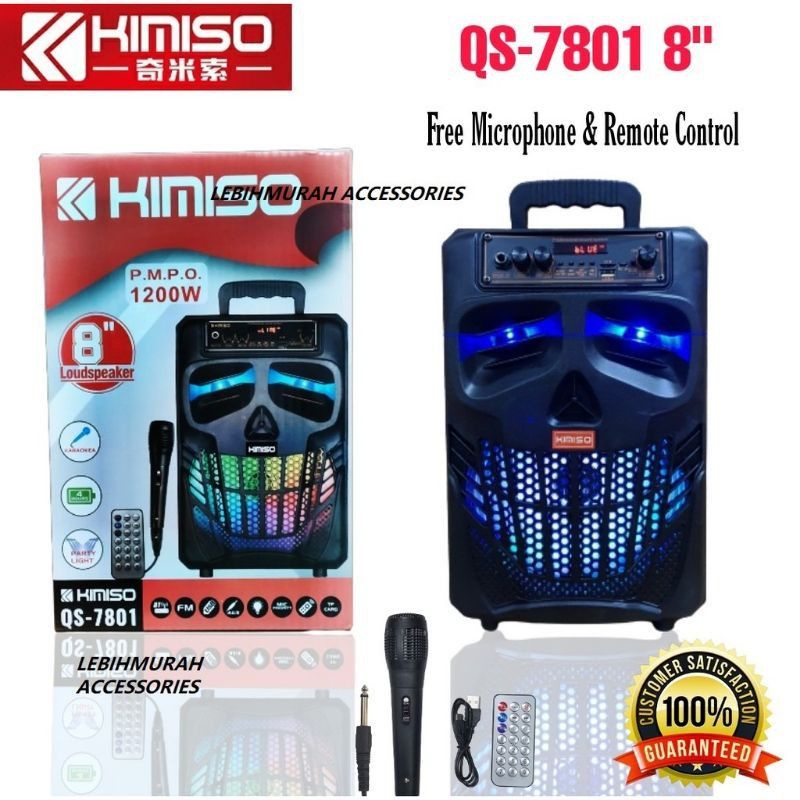 SPEAKER BLUETOOTH KARAOKE FREE MIC 8,5 INCH / 8 INCH KIMISO QS7801 SALON AKTIF
