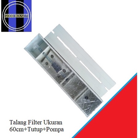 Top Filter / Talang Filter 60cm+Tutup+Pompa / Talang Filter Aquarium / Box Filter Aquarium/ Aquarium