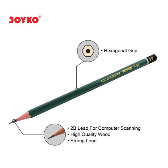 

PENSIL KOMPUTER 2B JOYKO P-88 HIJAU SATUAN LUSIN PACK UJIAN UN SEKOLAH ECERAN MURAH KAYU 88 P88