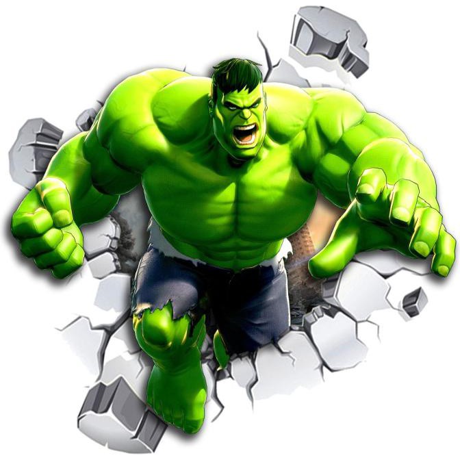 Stiker Dinding Wall Sticker 3D Hulk Superhero Marvel