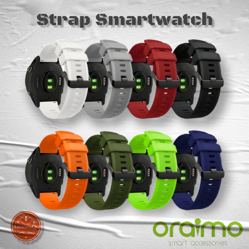 Strap Silicone 22mm Silikon Oraimo Tempo W2 OSW 20 W 2 OSW20 Tali Jam Smartwatch Strap Smartwatch SI