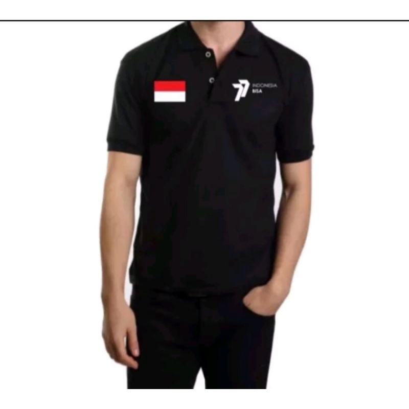 KAOS KEMERDEKAAN RI 77 KAOS POLO SHIRT FULL BORDIR.