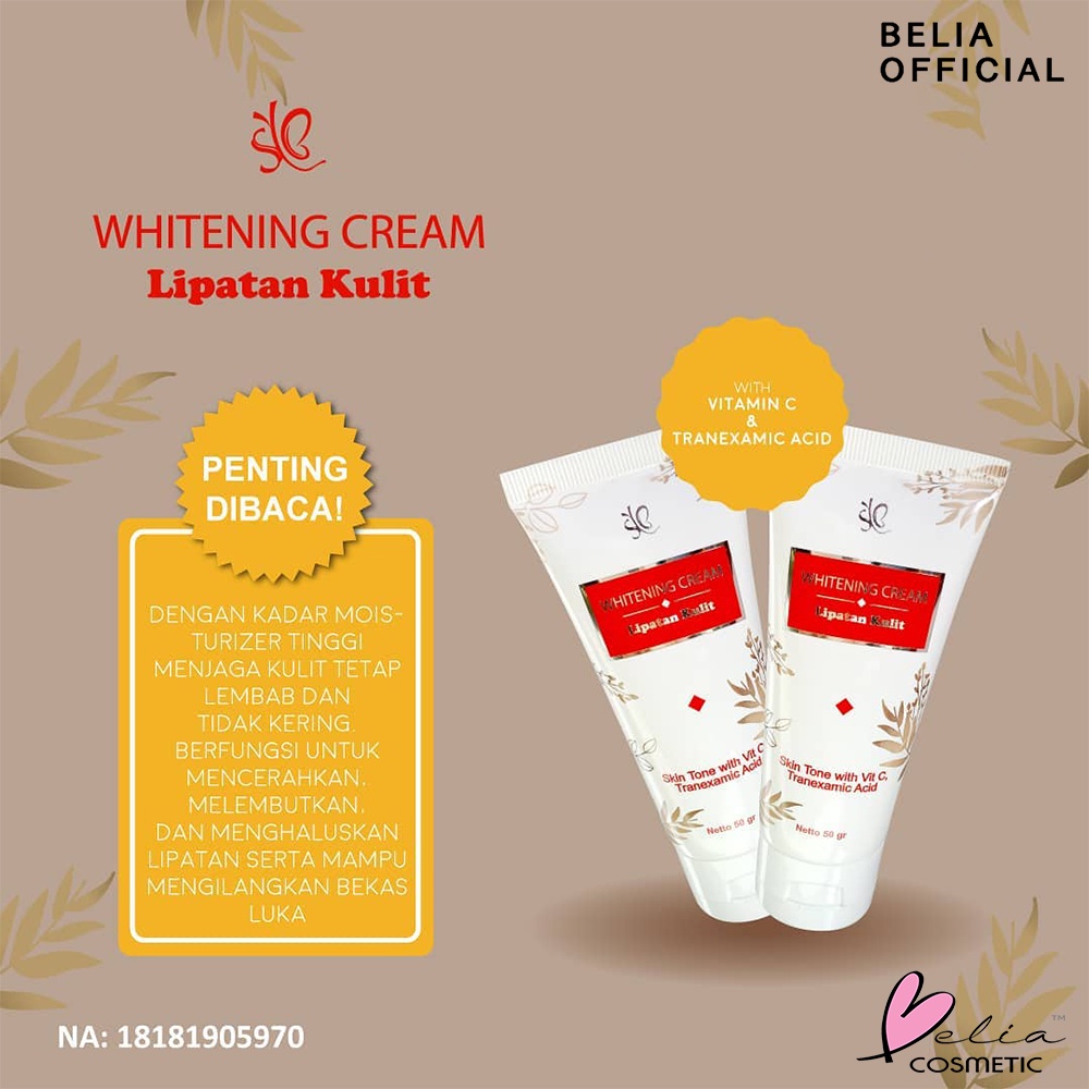 ❤ BELIA ❤ SYB Whitening Cream Lipatan Kulit | Krim Pemutih 50g (✔BPOM)