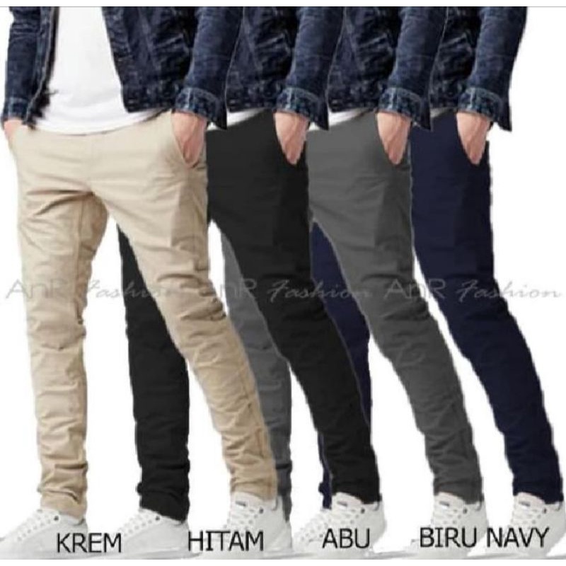 Celana Panjang Pria Slimfit - CELANA PANJANG PRIA Slim fit Panjang Kerja Santai Liburan Cowok Gentle