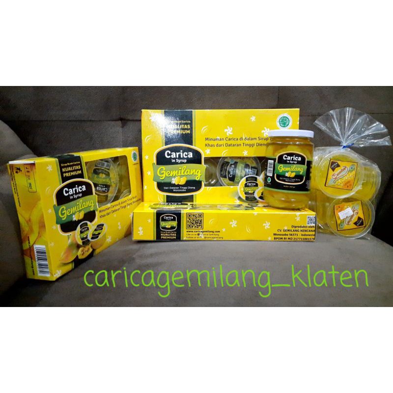 

CARICA GEMILANG Kualitas PREMIUM. 1 BOX ISI 4 CUP @115 gram