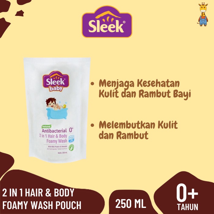 Sleek 2in1 Hair&amp;Body Foamy Wash 250ml Pouch