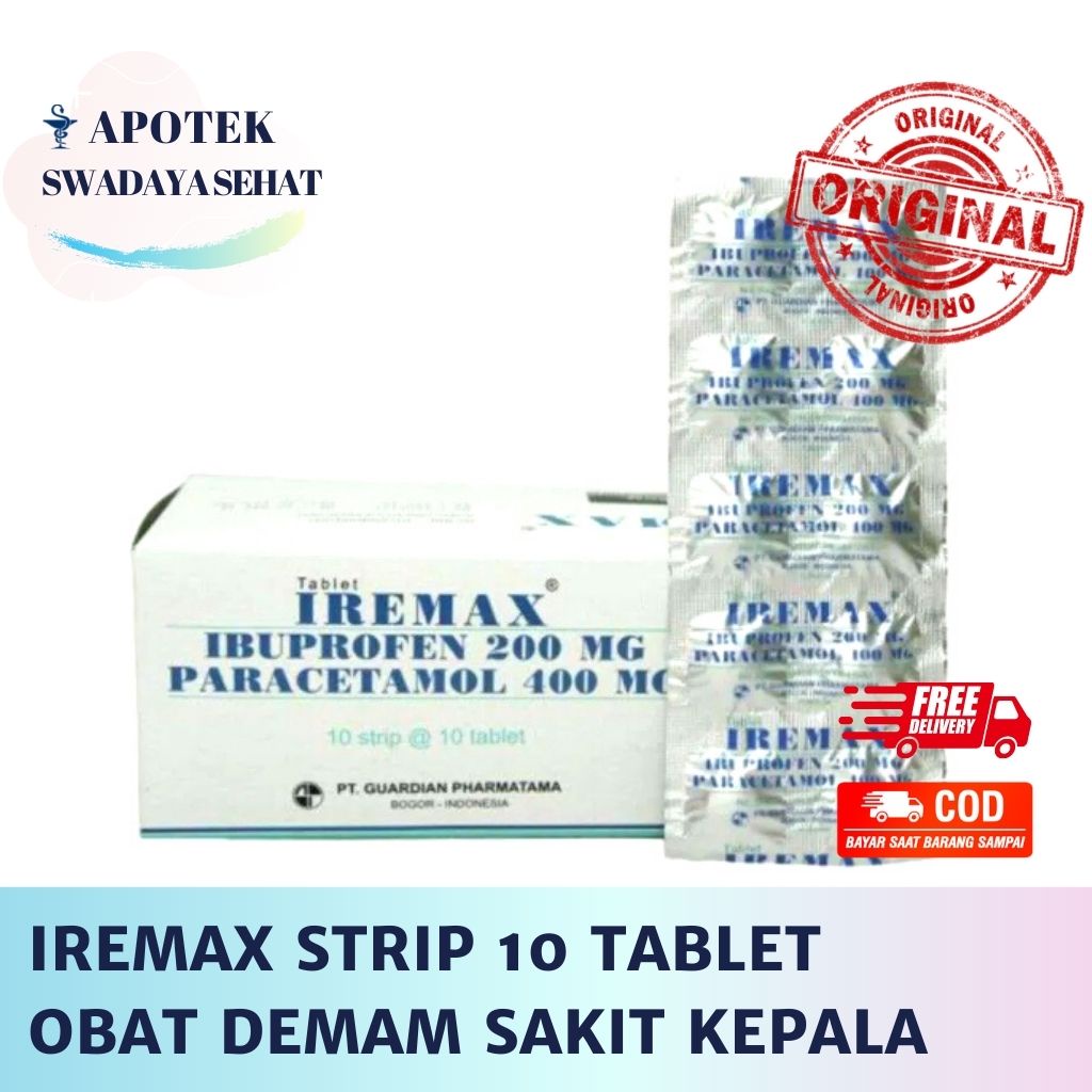 IREMAX STRIP 10 Tablet Obat Demam Nyeri Sakit Kepala Ibuprofen Paracetamol Parasetamol Iremak